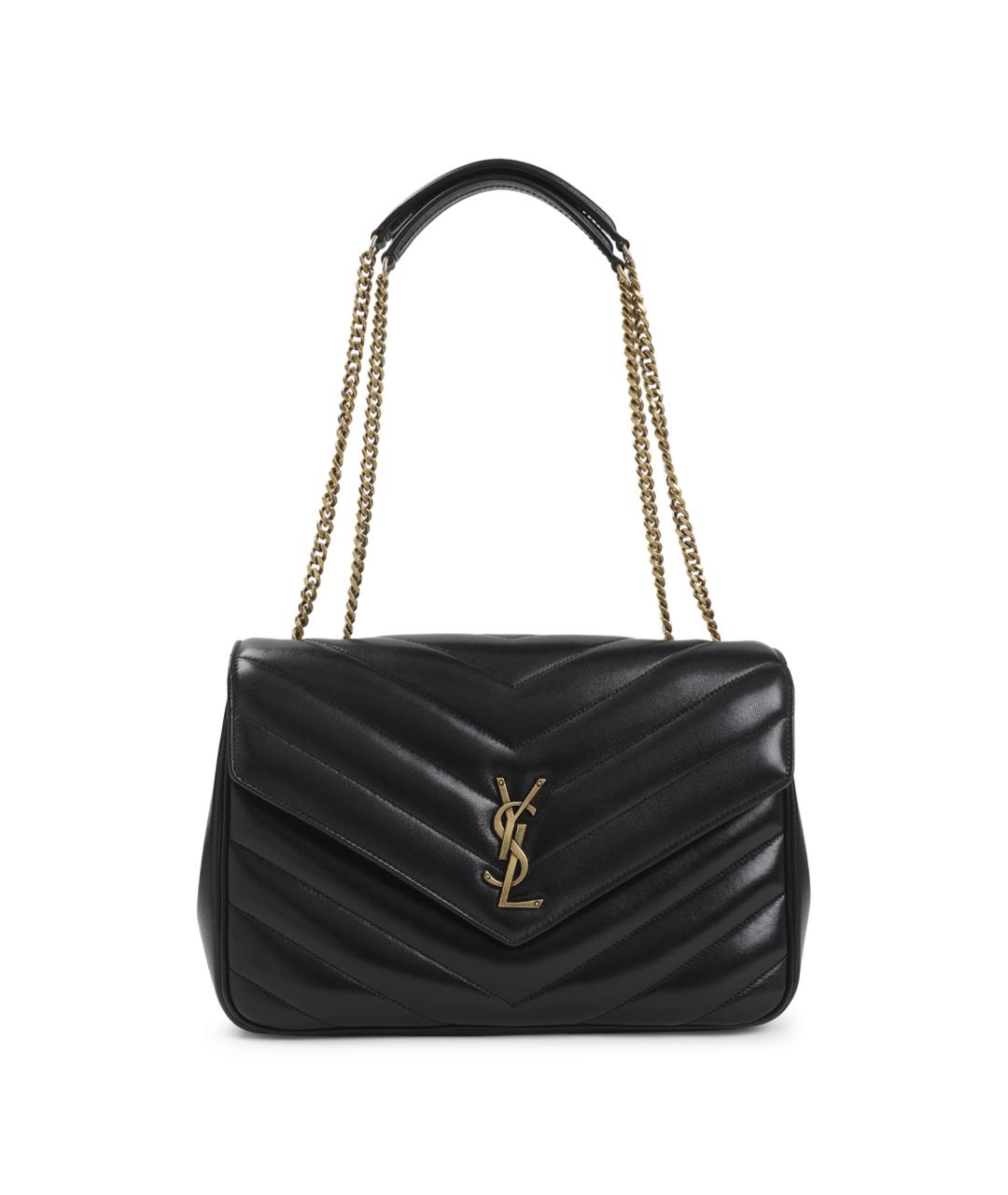 SAINT LAURENT Черная кожаная сумка через плечо, фото 1