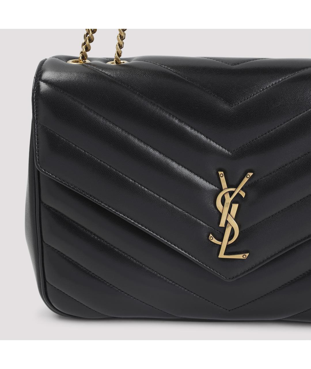 SAINT LAURENT Черная кожаная сумка через плечо, фото 5