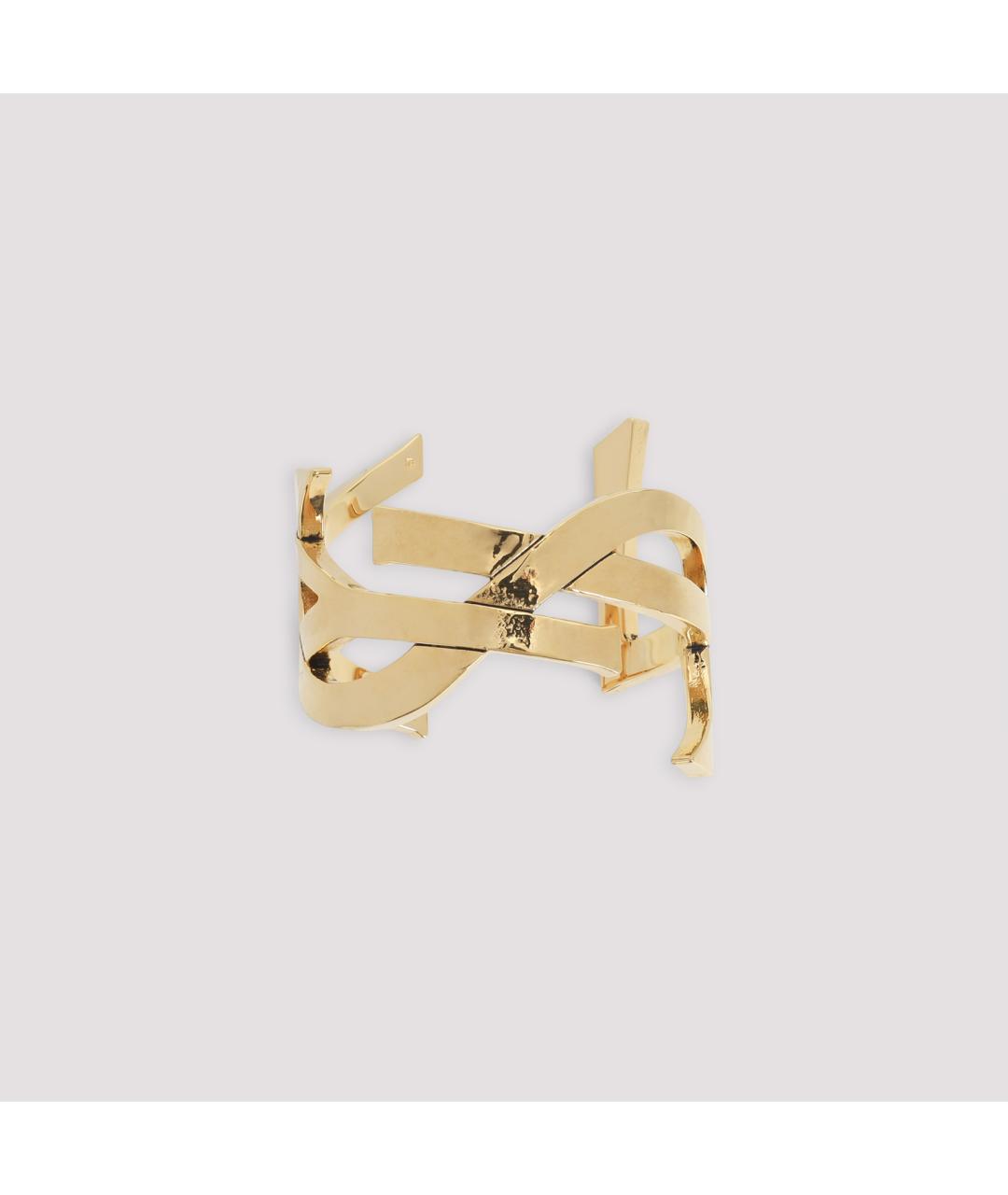 SAINT LAURENT Золотой металлический браслет, фото 2