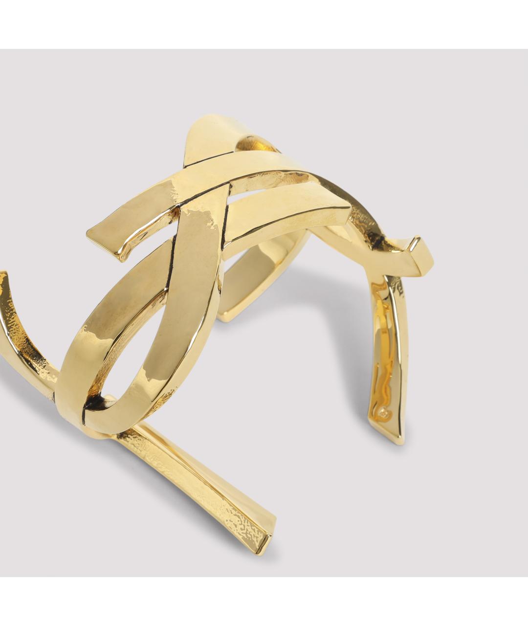 SAINT LAURENT Золотой металлический браслет, фото 4