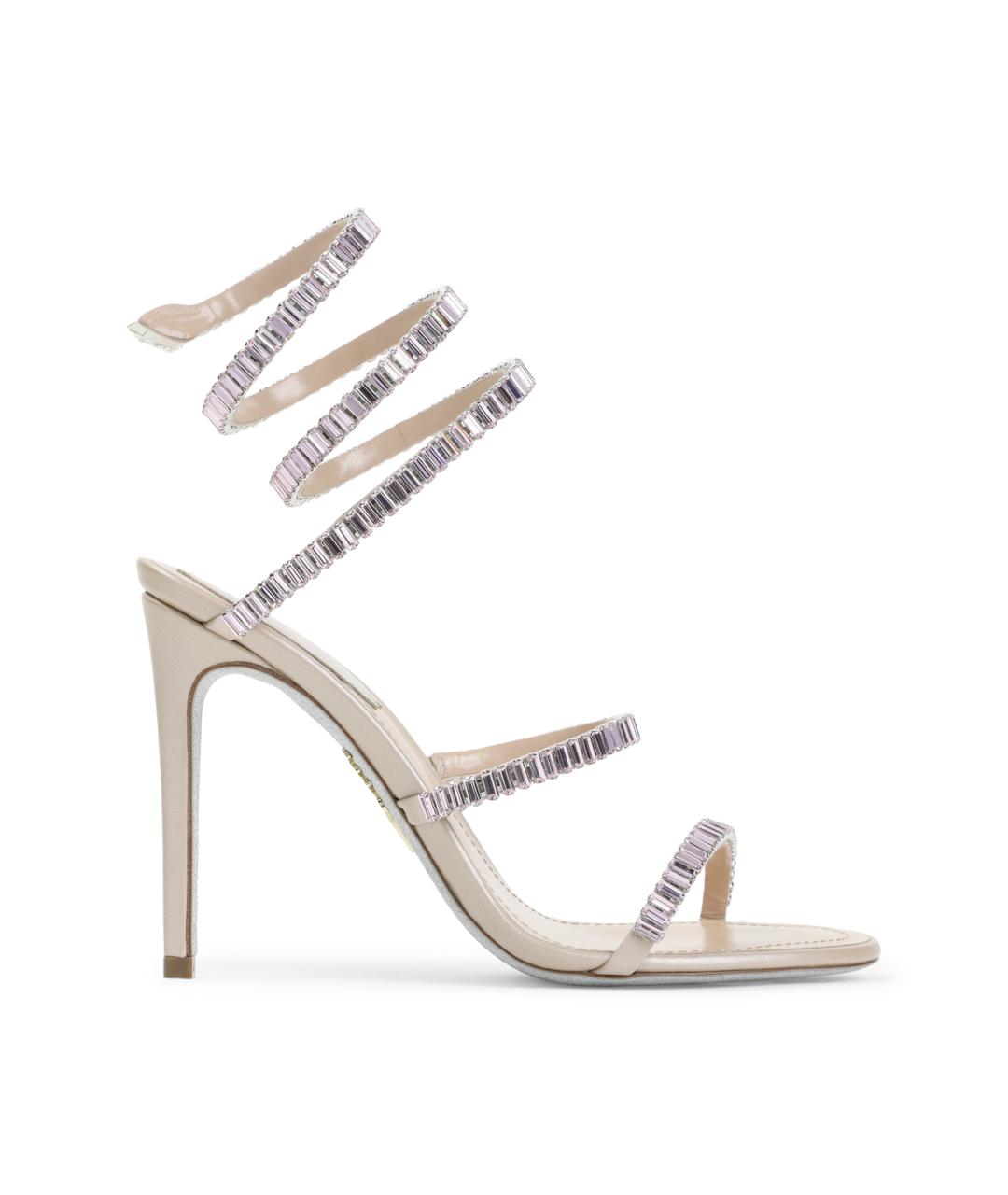 RENE CAOVILLA Бежевые кожаные туфли, фото 1