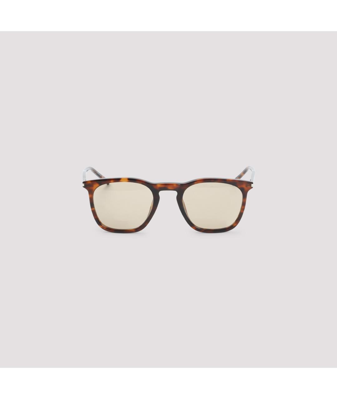 SAINT LAURENT Коричневые солнцезащитные очки, фото 3