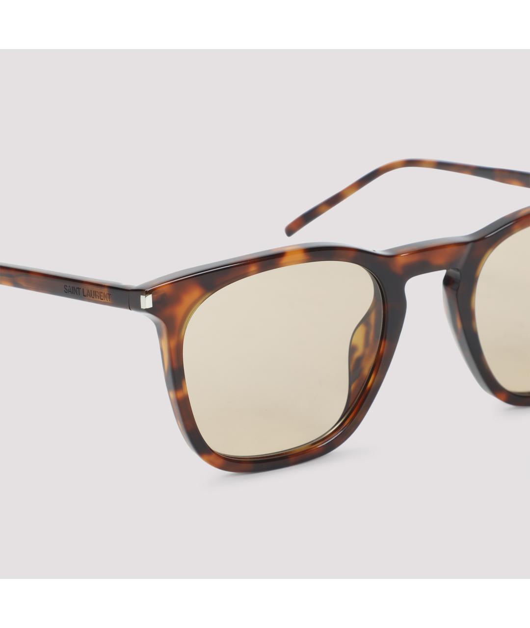 SAINT LAURENT Коричневые солнцезащитные очки, фото 4