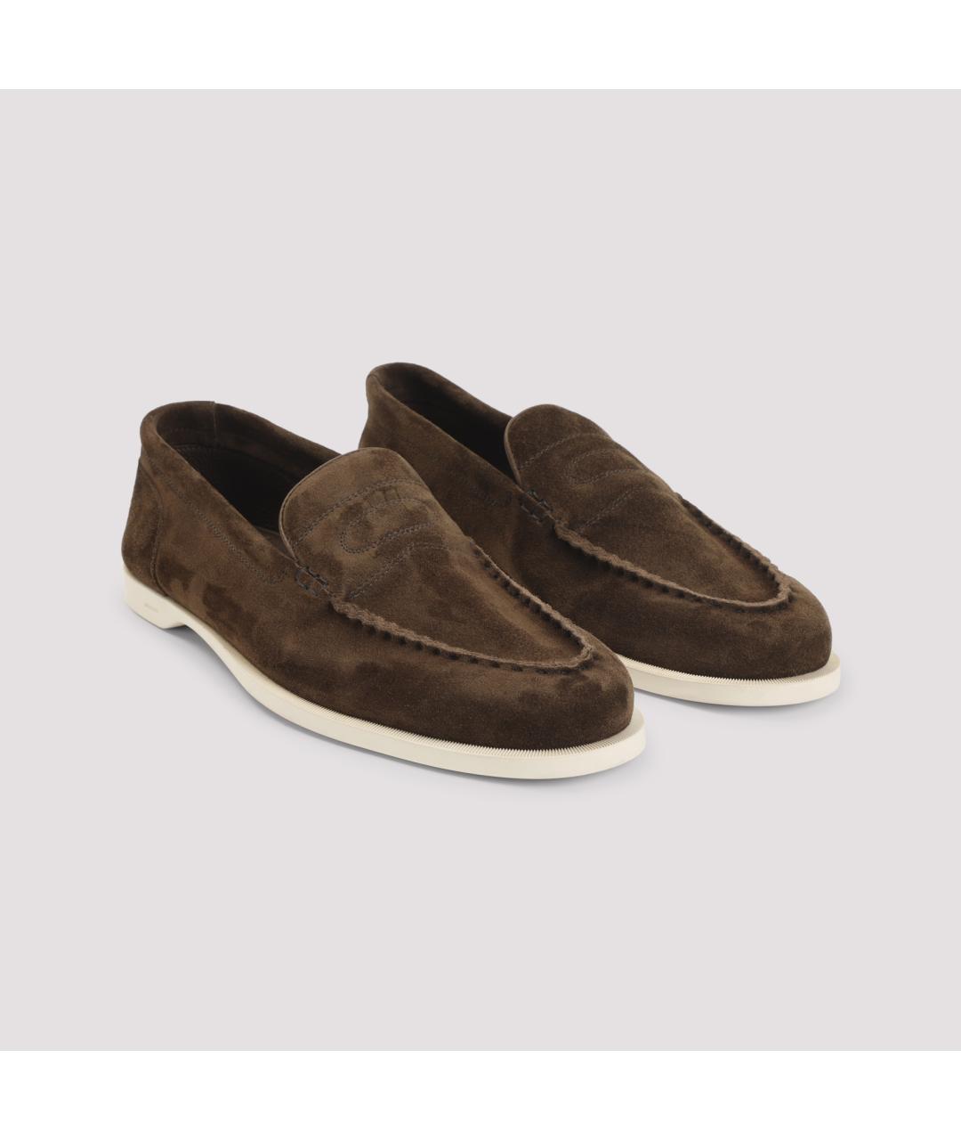 JOHN LOBB Коричневые кожаные лоферы, фото 4