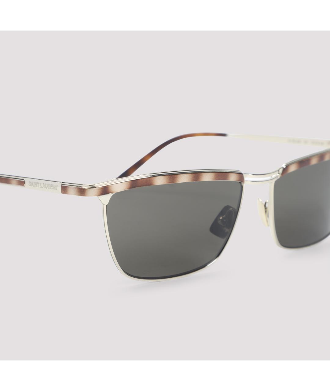SAINT LAURENT Синие металлические солнцезащитные очки, фото 4