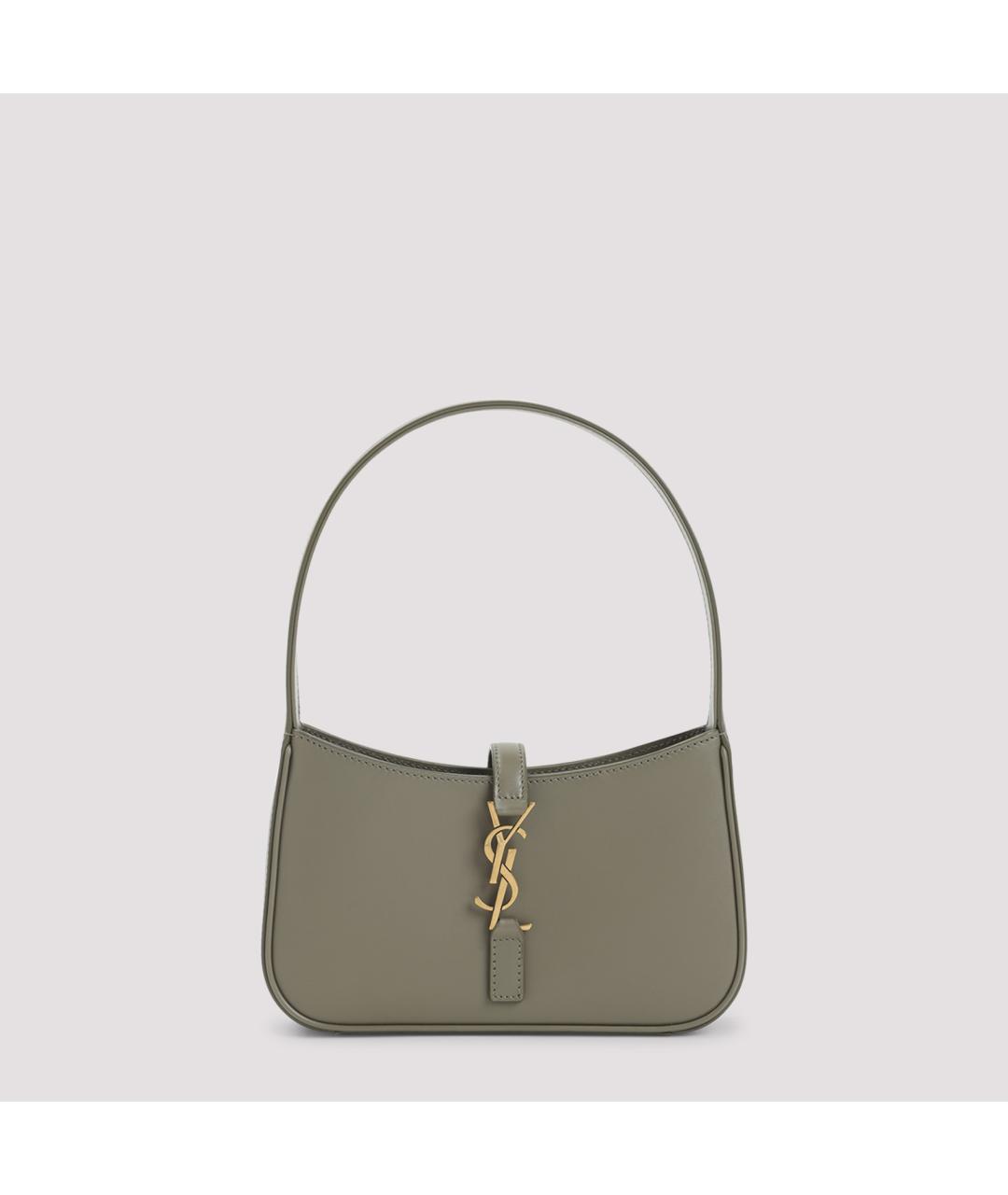 SAINT LAURENT Бежевая кожаная сумка через плечо, фото 2