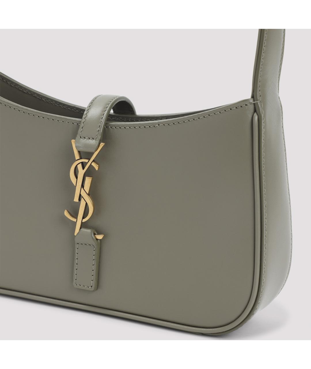 SAINT LAURENT Бежевая кожаная сумка через плечо, фото 5