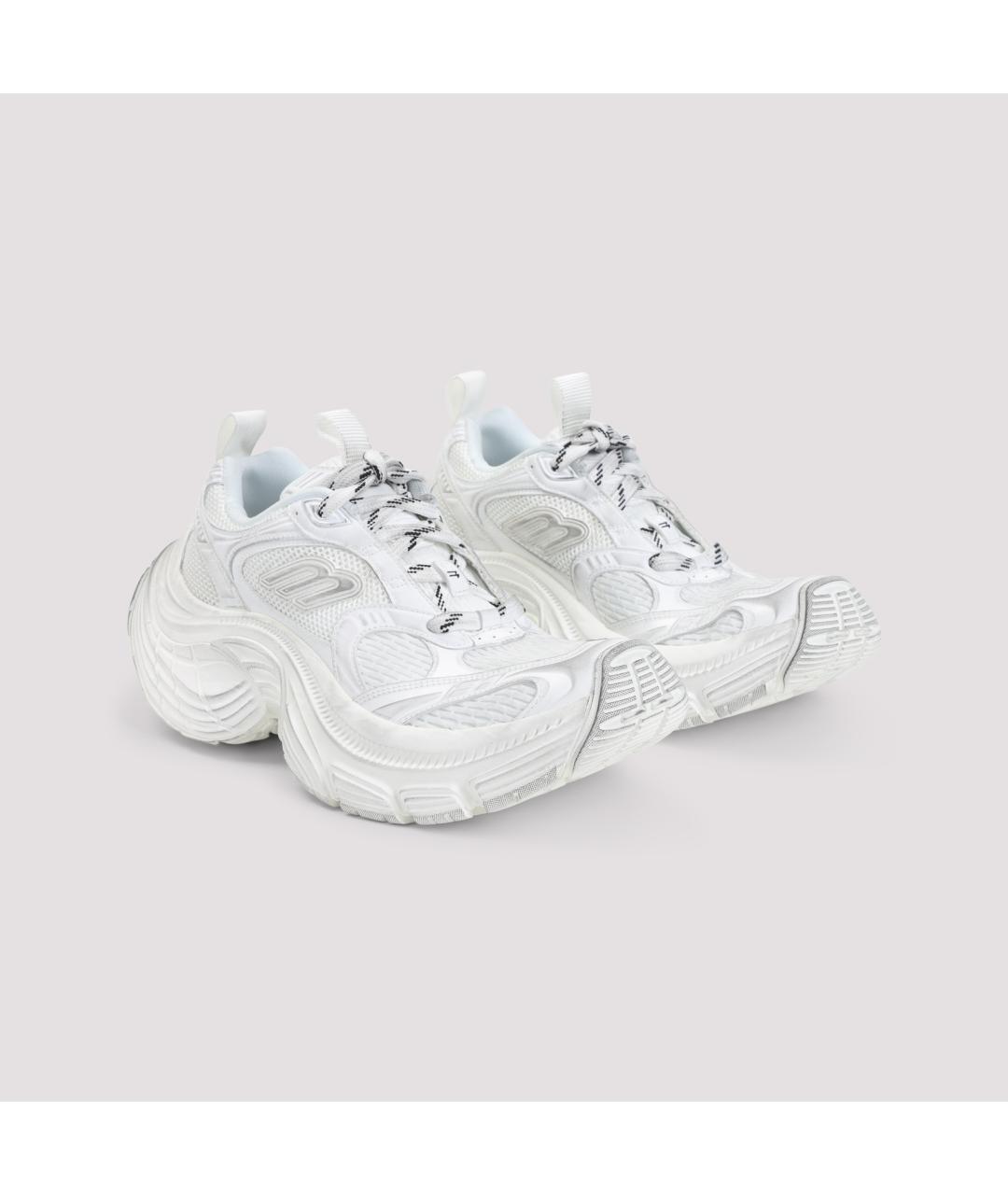 BALENCIAGA Белые синтетические низкие кроссовки / кеды, фото 5