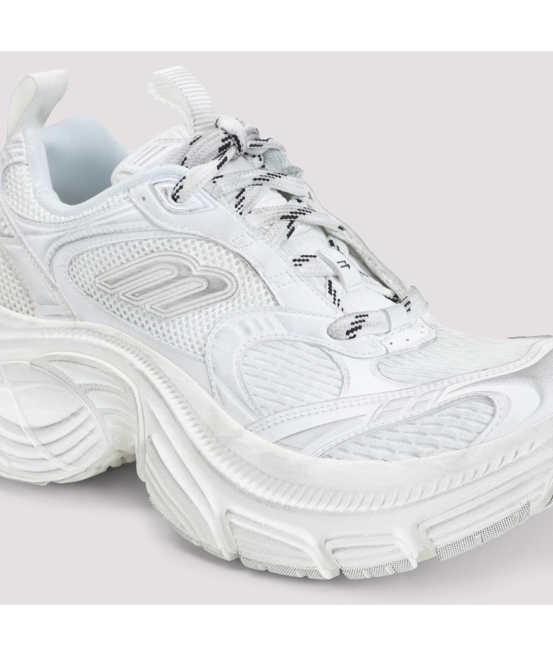 BALENCIAGA Белые синтетические низкие кроссовки / кеды, фото 6