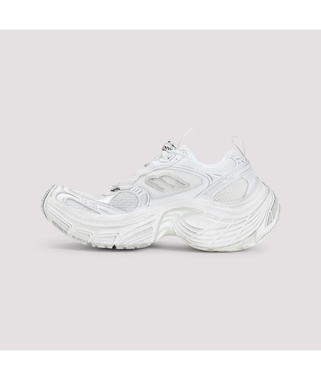 BALENCIAGA Белые синтетические низкие кроссовки / кеды, фото 4