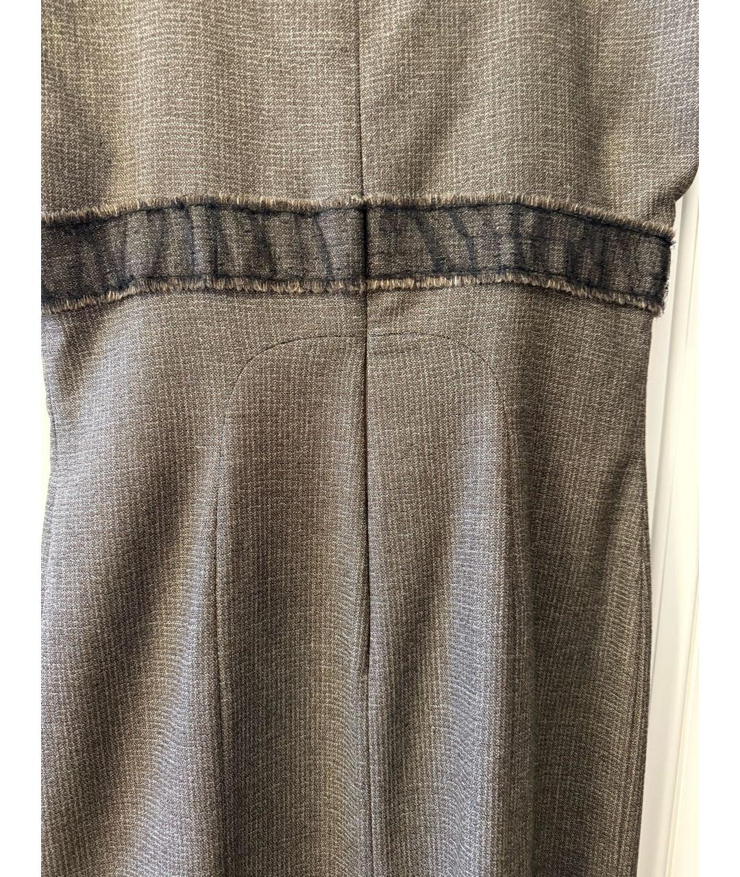 LA PERLA Коричневое шерстяное повседневное платье, фото 4