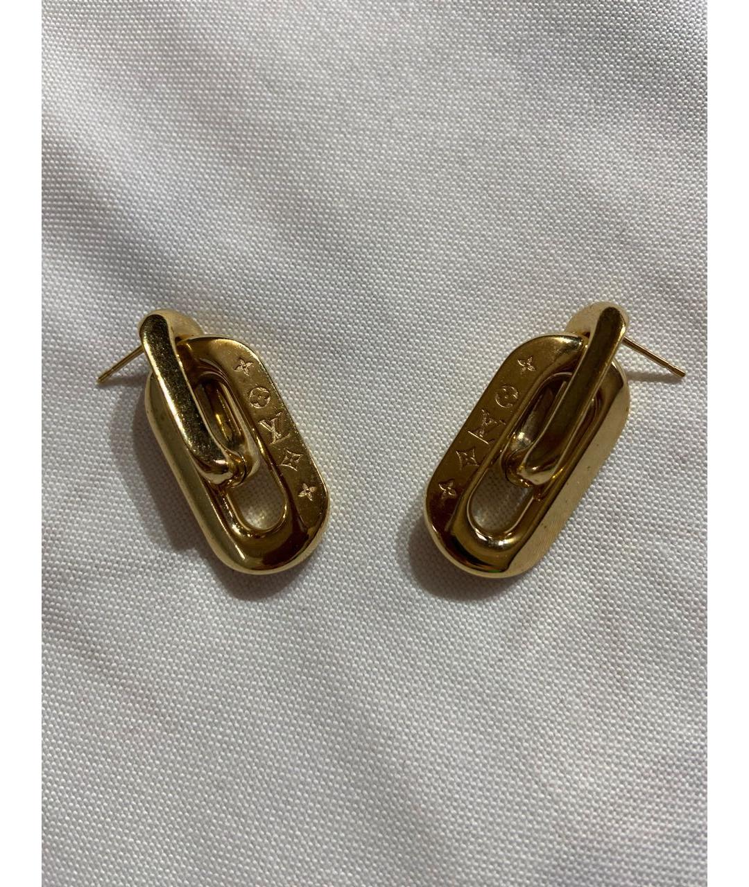 LOUIS VUITTON Золотые металлические серьги, фото 2