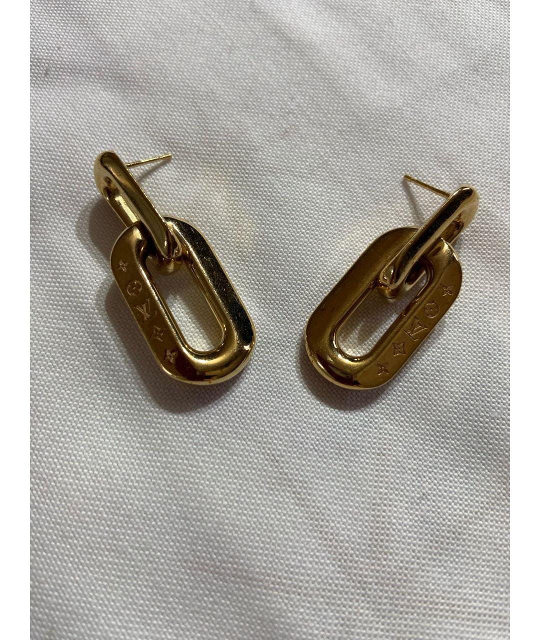 LOUIS VUITTON Золотые металлические серьги, фото 3