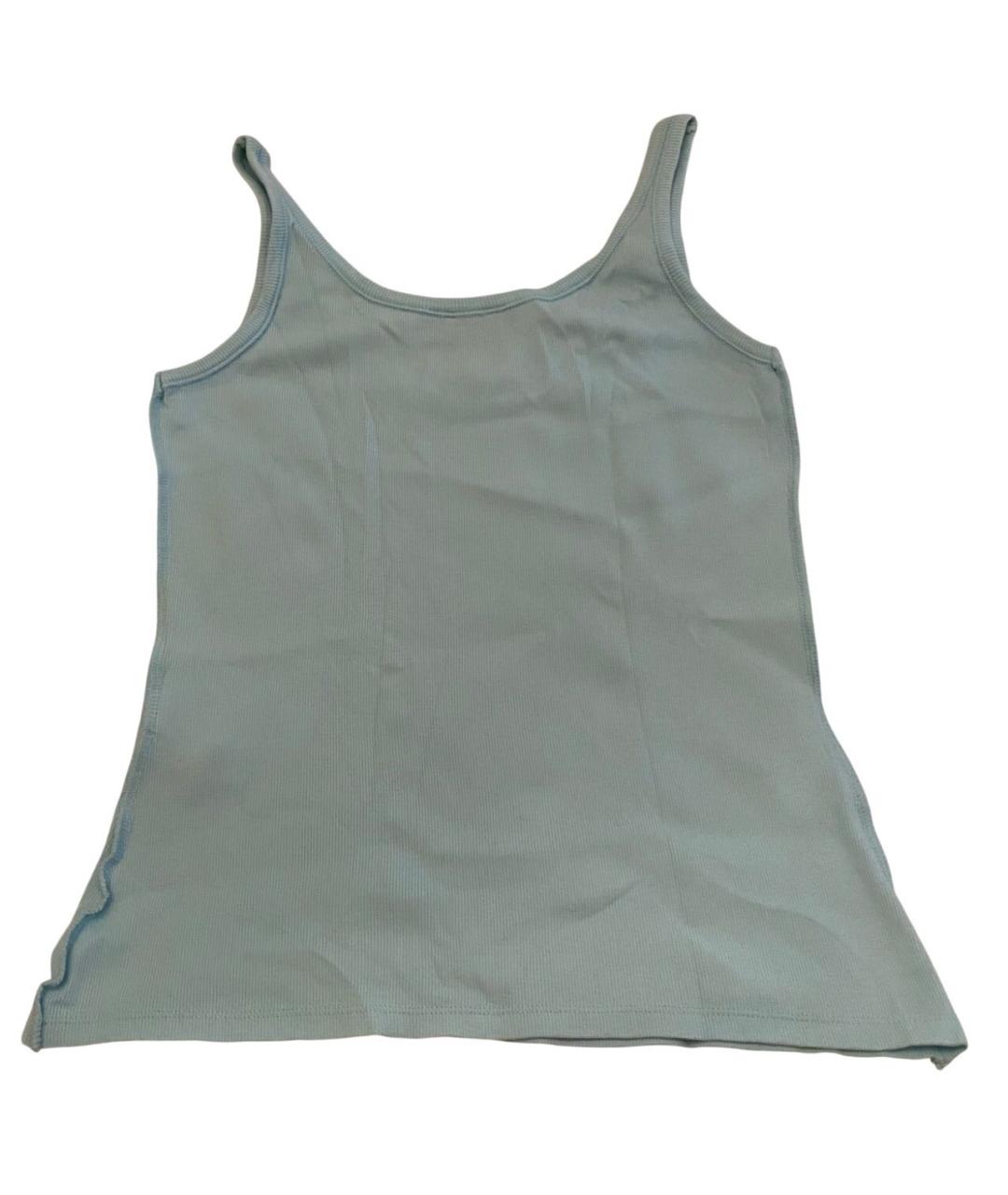 DOLCE&GABBANA Бирюзовая хлопко-эластановая майка, фото 3