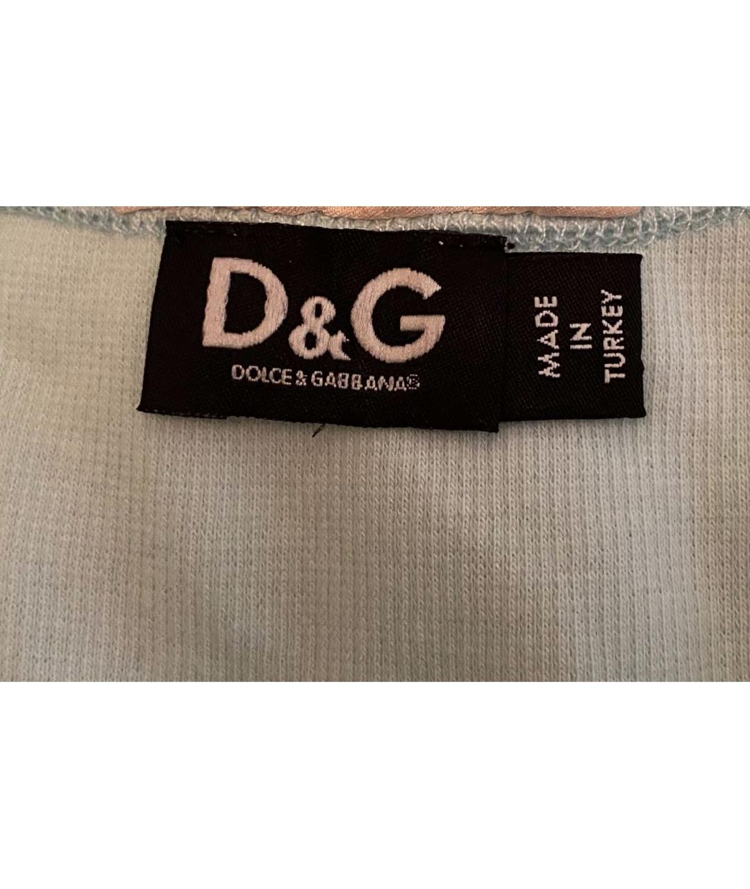 DOLCE&GABBANA Бирюзовая хлопко-эластановая майка, фото 5