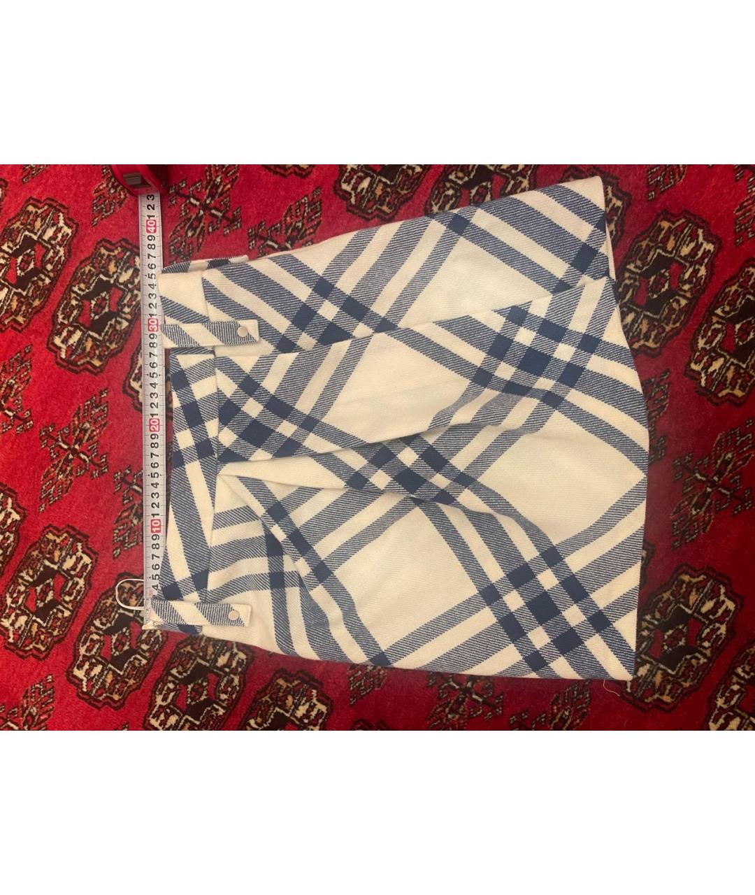 BURBERRY Белая шерстяная юбка миди, фото 5