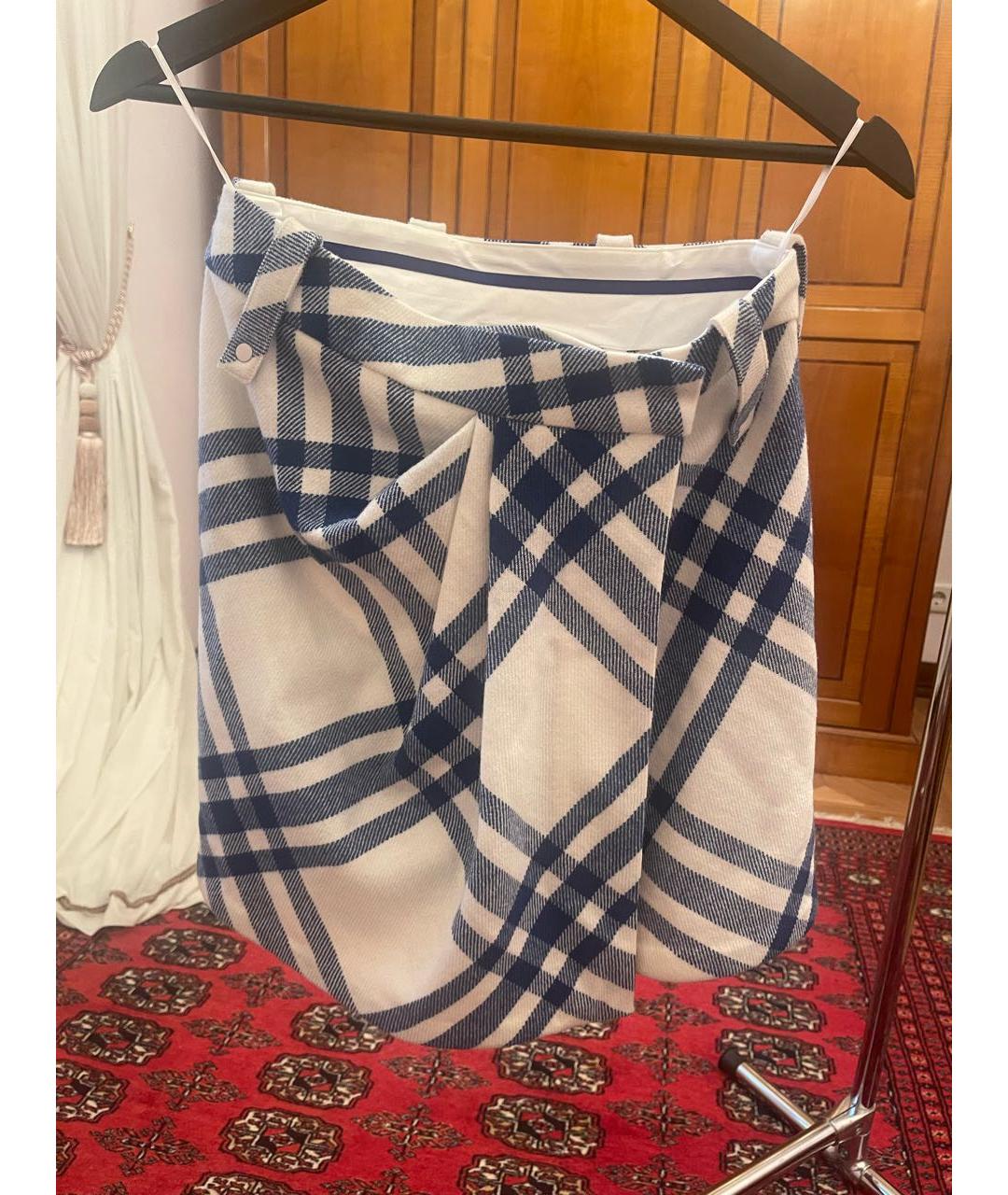 BURBERRY Белая шерстяная юбка миди, фото 8