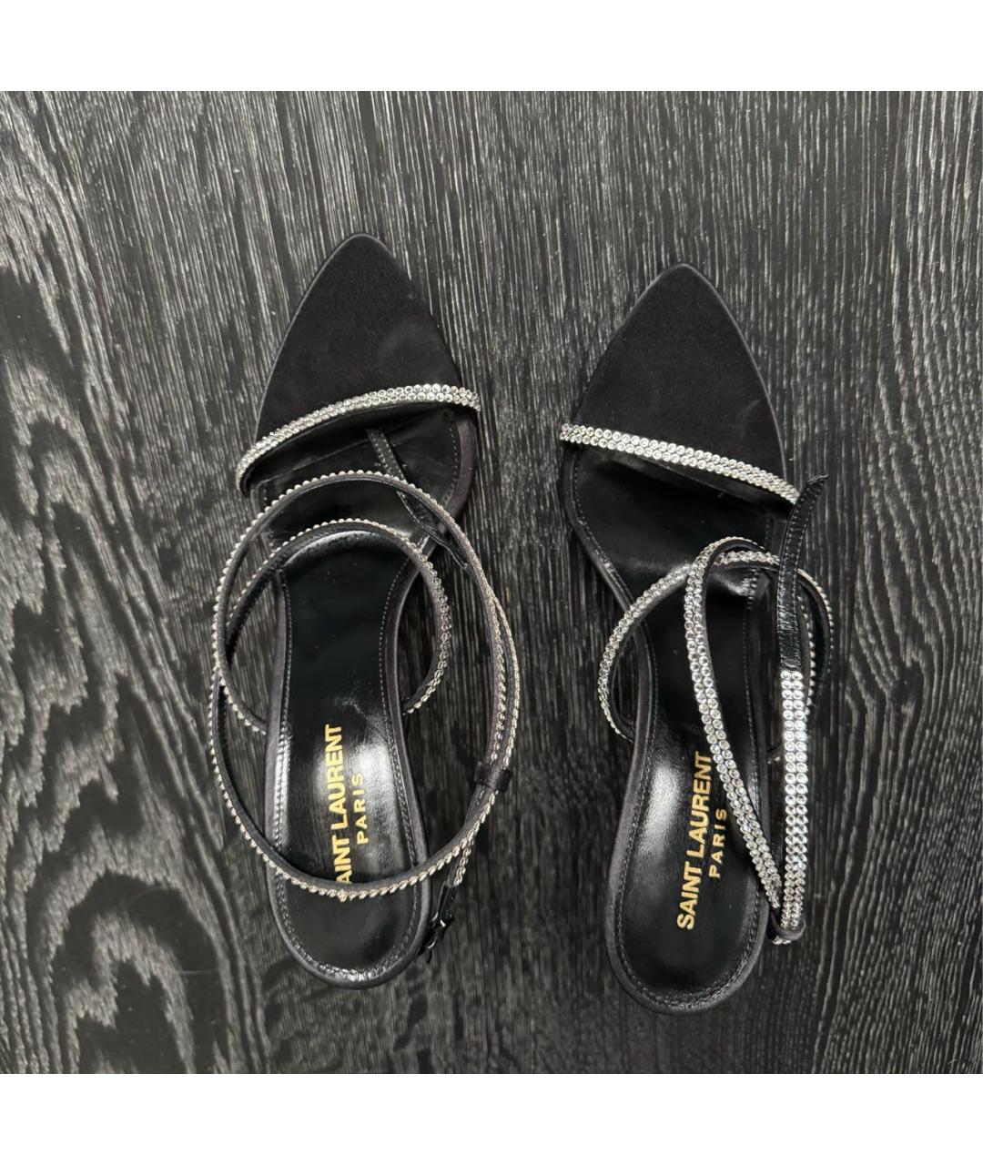 SAINT LAURENT Черные текстильные туфли, фото 2