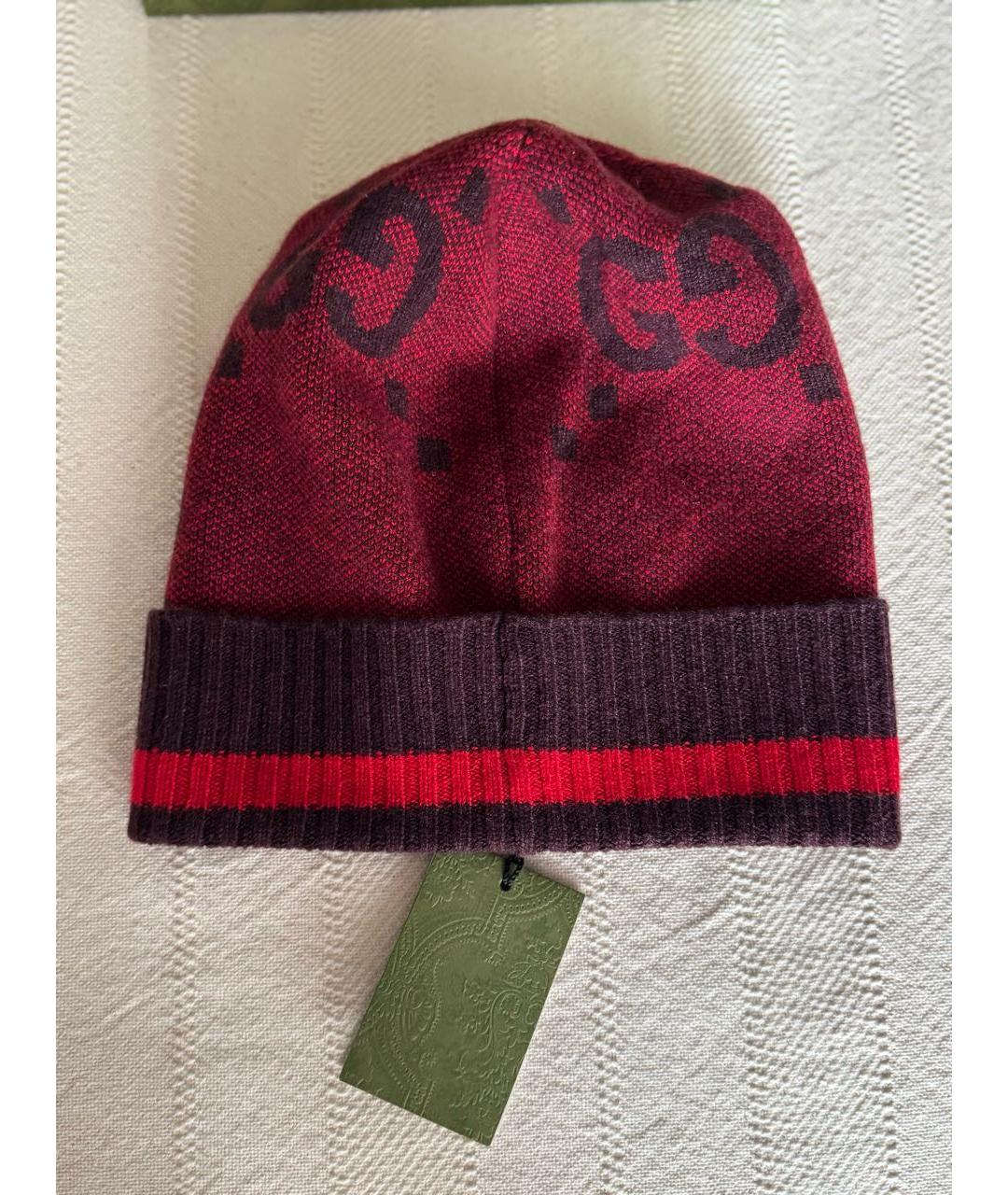 GUCCI Бордовая кашемировая шапка, фото 2