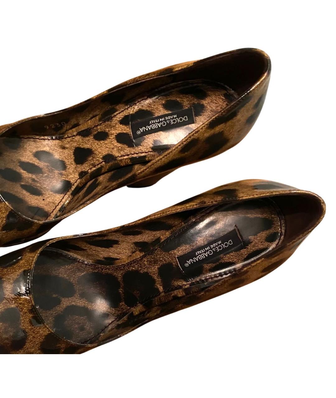 DOLCE&GABBANA Коричневые туфли из лакированной кожи, фото 3
