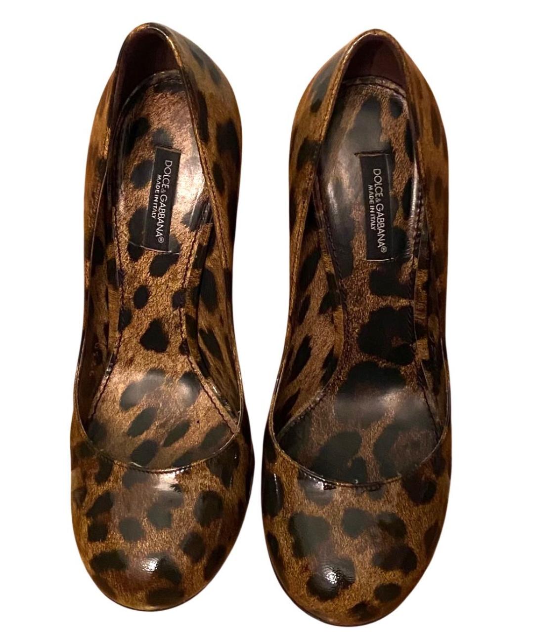 DOLCE&GABBANA Коричневые туфли из лакированной кожи, фото 2