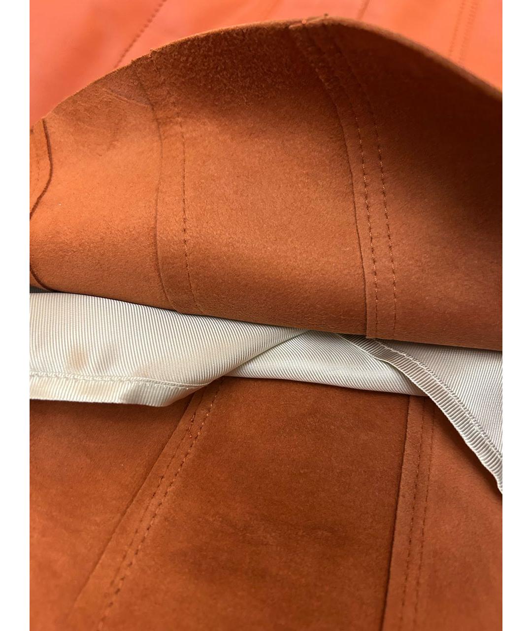 SANDRO Оранжевая кожаная юбка мини, фото 6