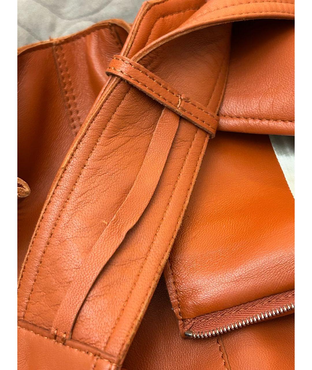 SANDRO Оранжевая кожаная юбка мини, фото 8