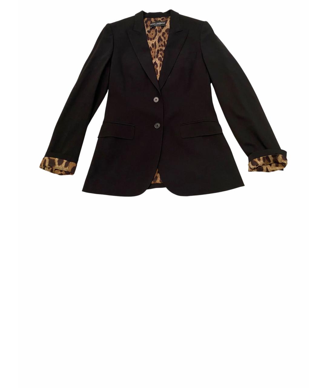 DOLCE&GABBANA Черный шерстяной жакет/пиджак, фото 1