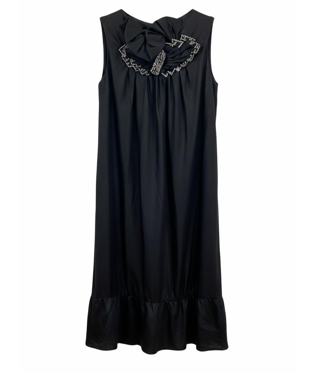 ALBERTA FERRETTI Черное шелковое коктейльное платье, фото 1