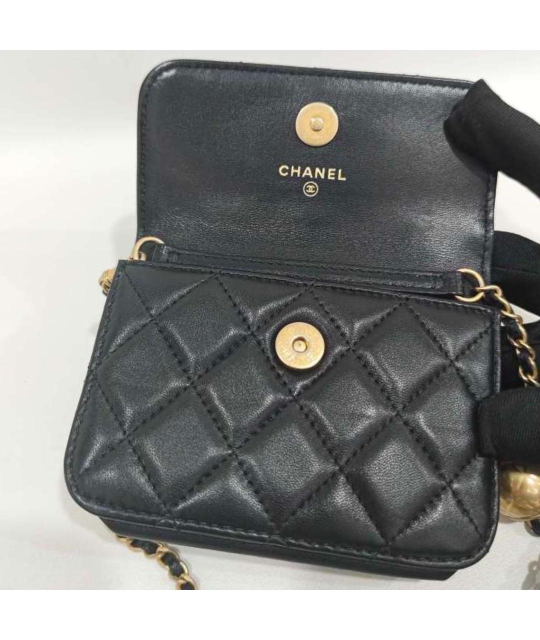 CHANEL Черная кожаная сумка через плечо, фото 5
