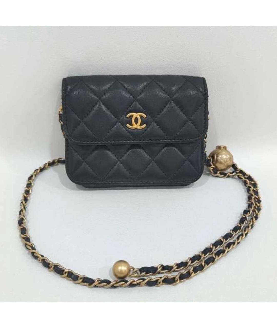 CHANEL Черная кожаная сумка через плечо, фото 6