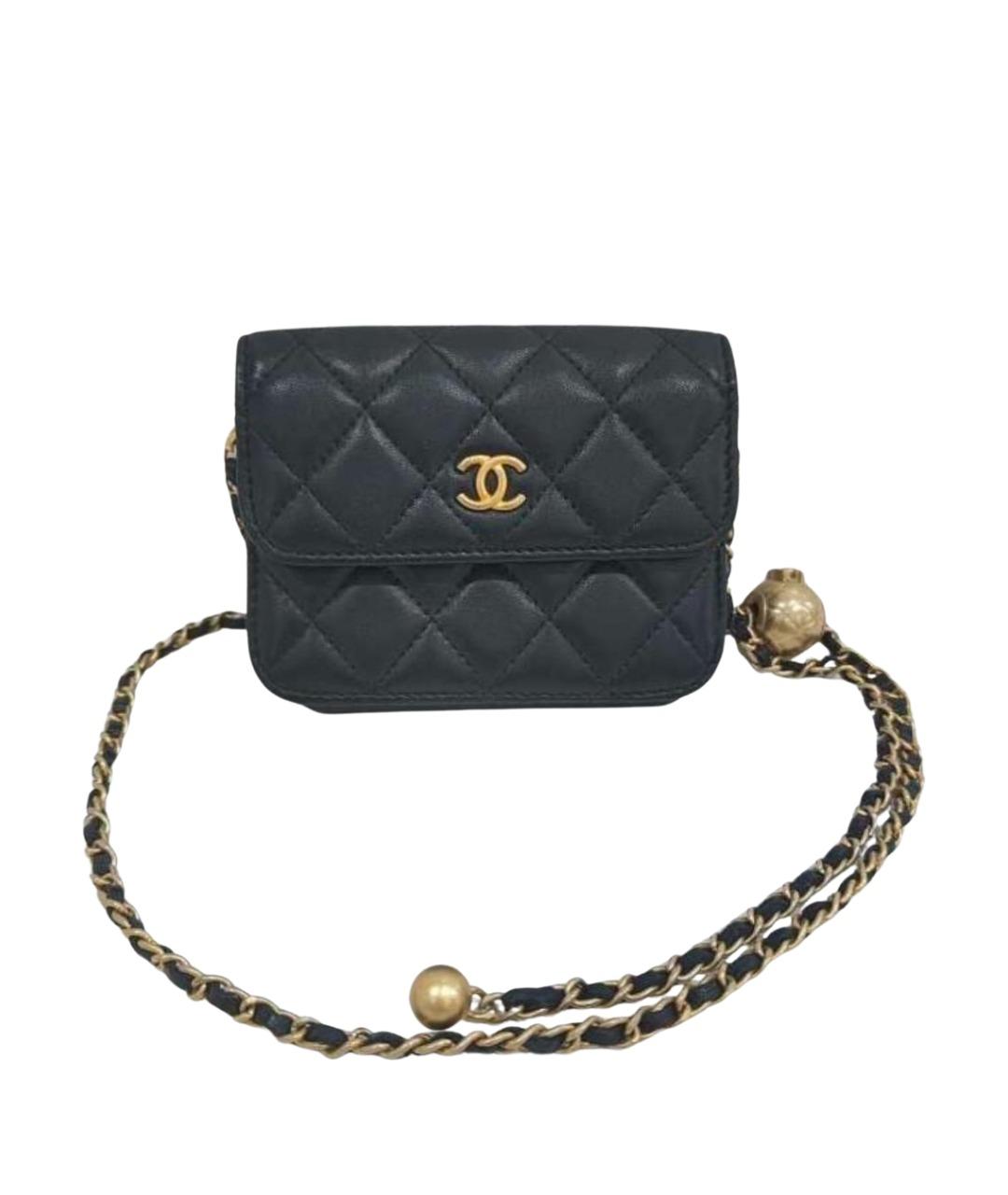 CHANEL Черная кожаная сумка через плечо, фото 1