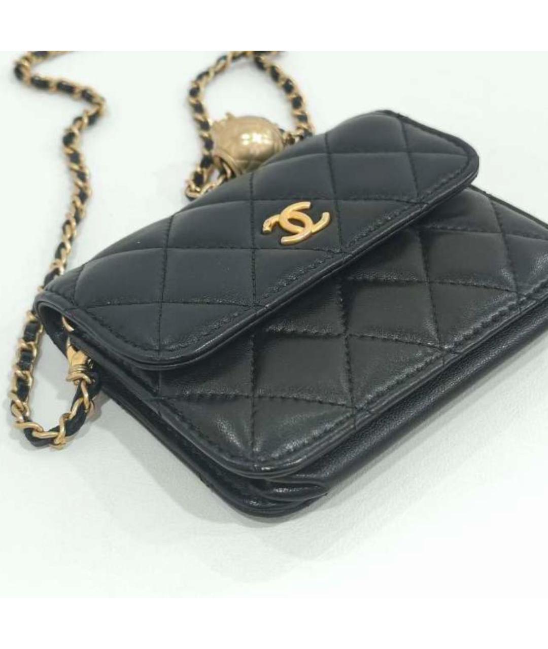 CHANEL Черная кожаная сумка через плечо, фото 3