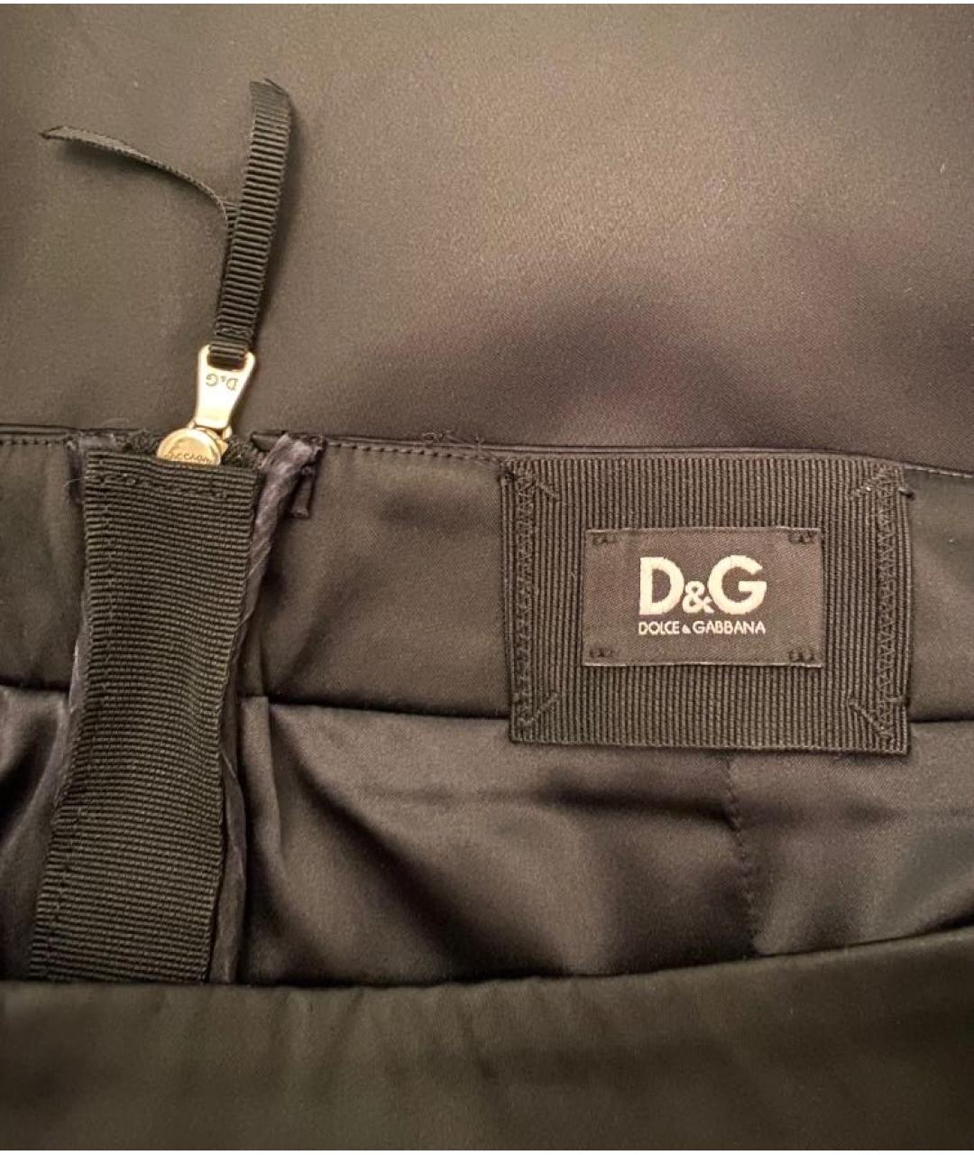 DOLCE&GABBANA Черная юбка мини, фото 6