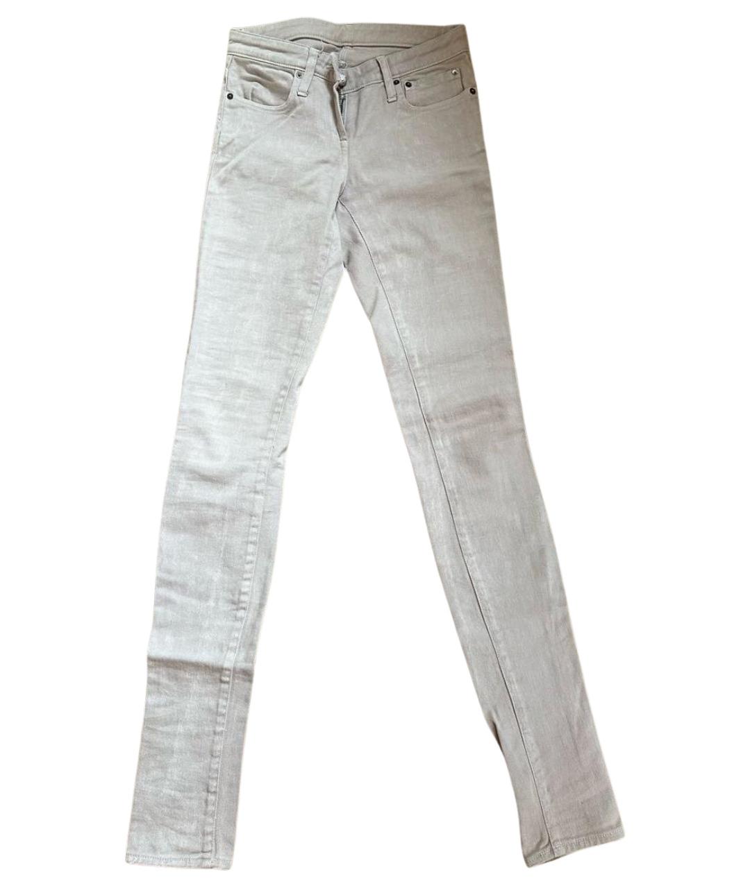 HELMUT LANG Серые хлопковые джинсы слим, фото 1