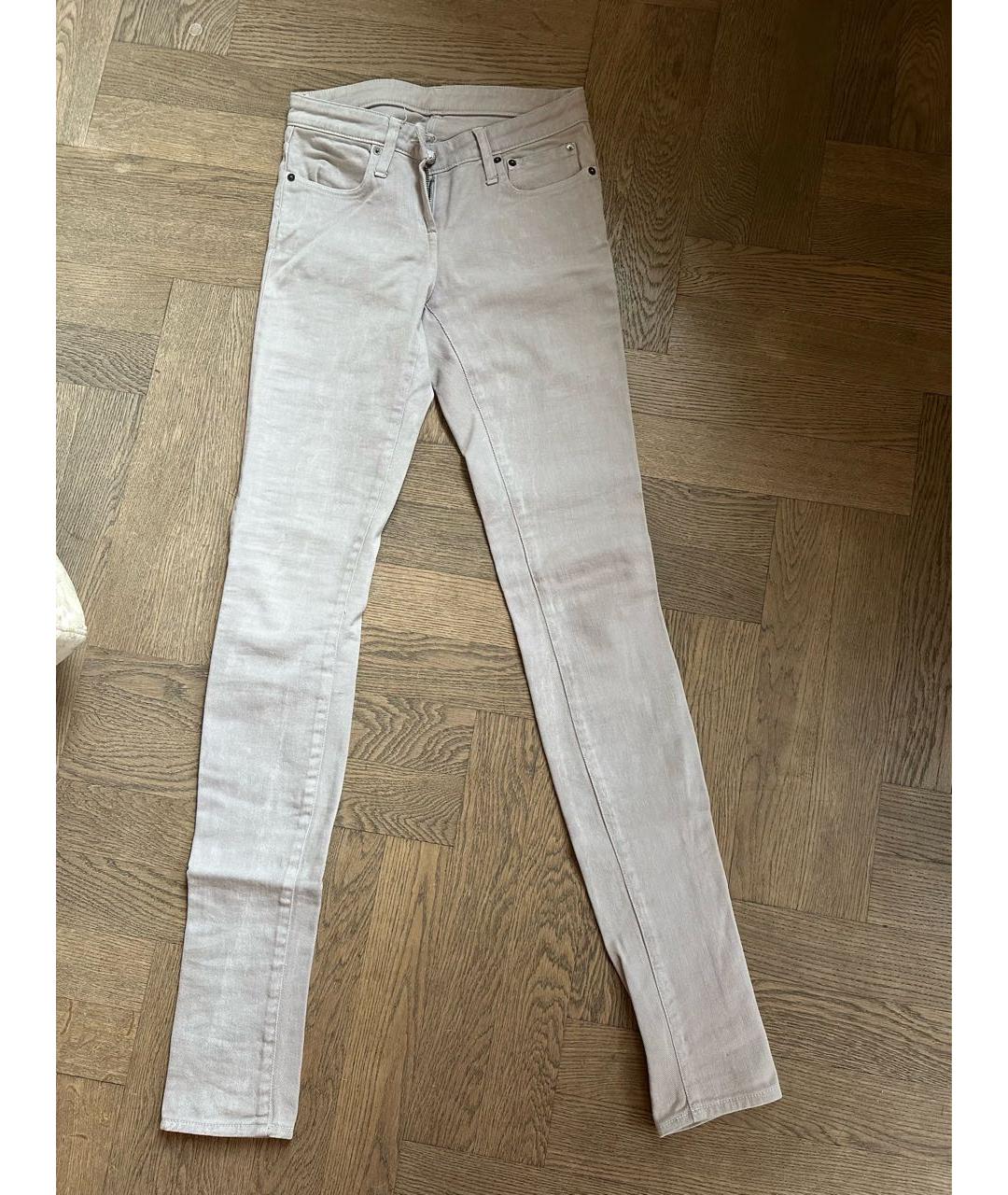 HELMUT LANG Серые хлопковые джинсы слим, фото 5