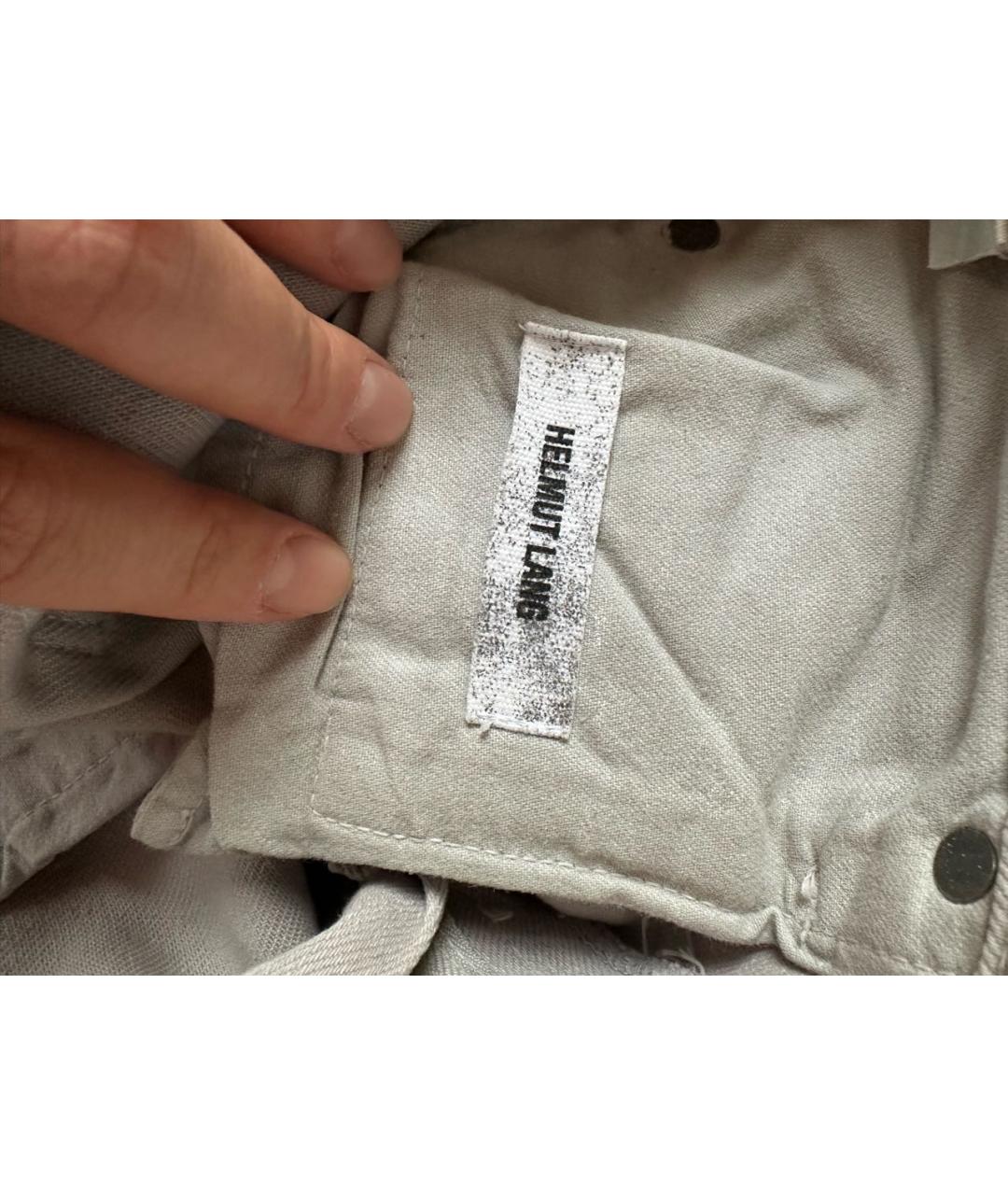 HELMUT LANG Серые хлопковые джинсы слим, фото 2