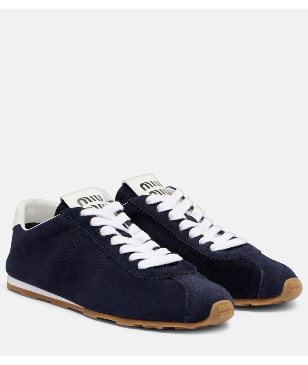 MIU MIU Темно-синие замшевые кеды, фото 7