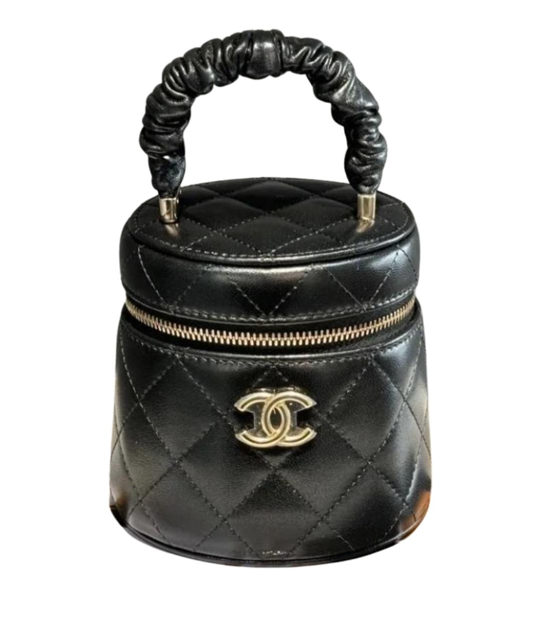 CHANEL Черная кожаная сумка с короткими ручками, фото 1