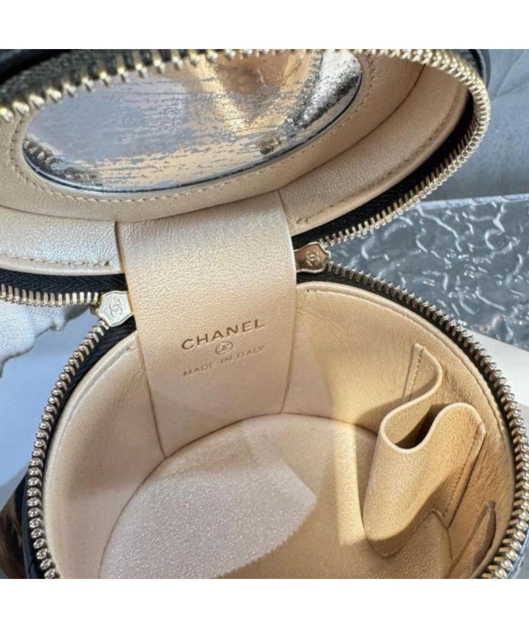 CHANEL Черная кожаная сумка с короткими ручками, фото 6