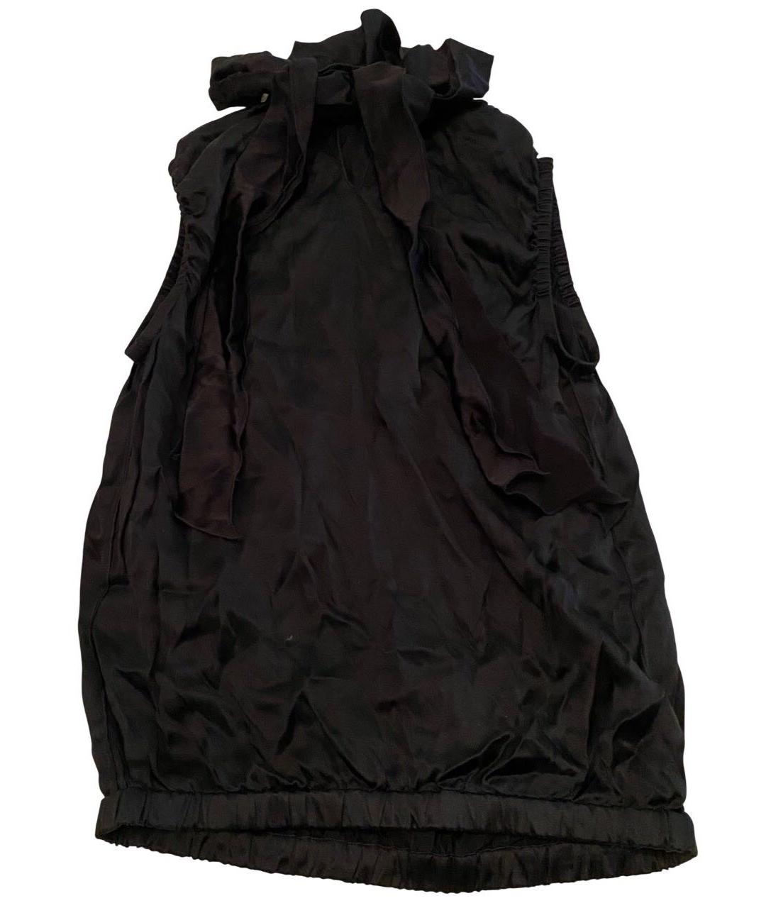 DOLCE&GABBANA Черная шелковая майка, фото 3