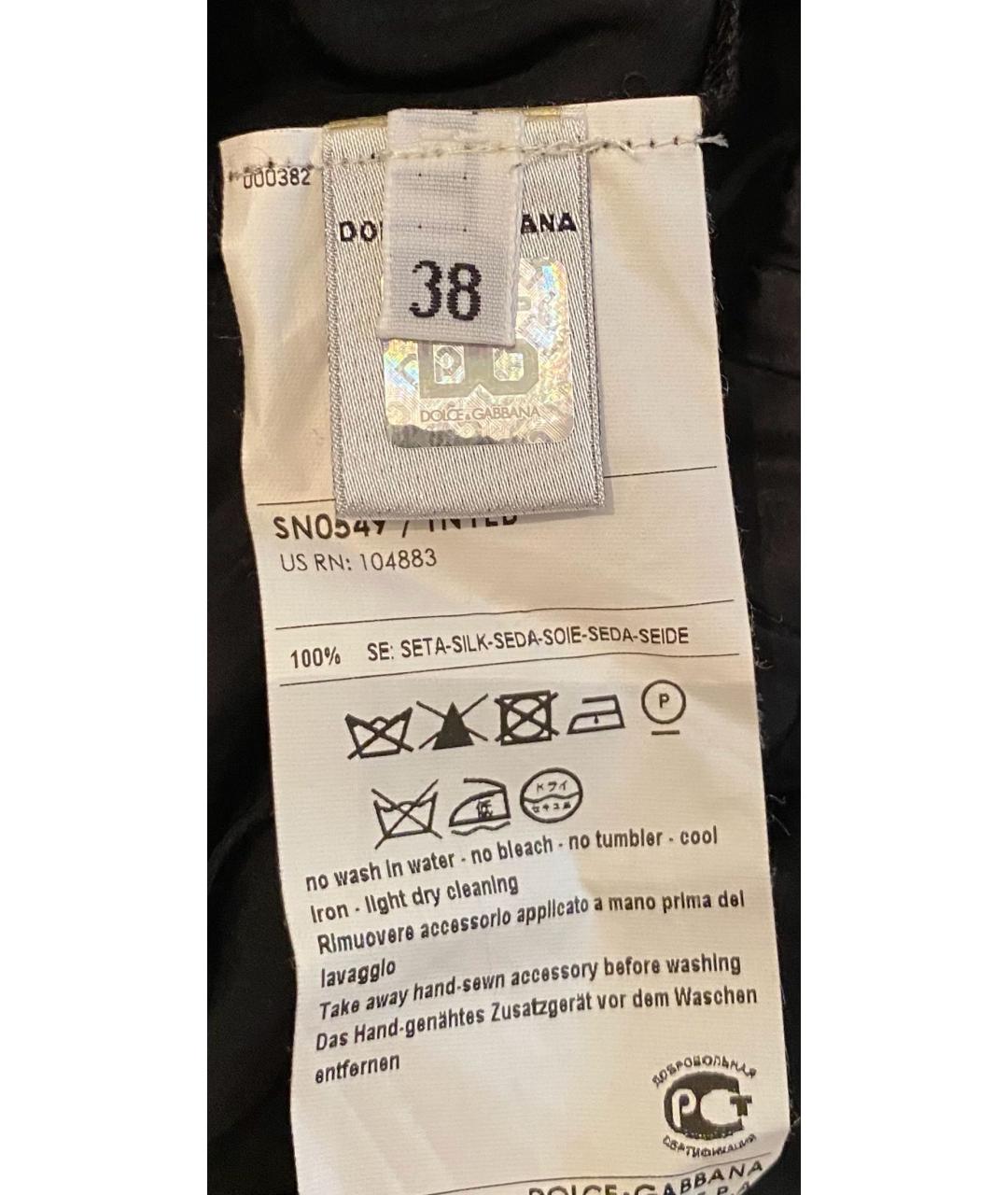 DOLCE&GABBANA Черная шелковая майка, фото 6