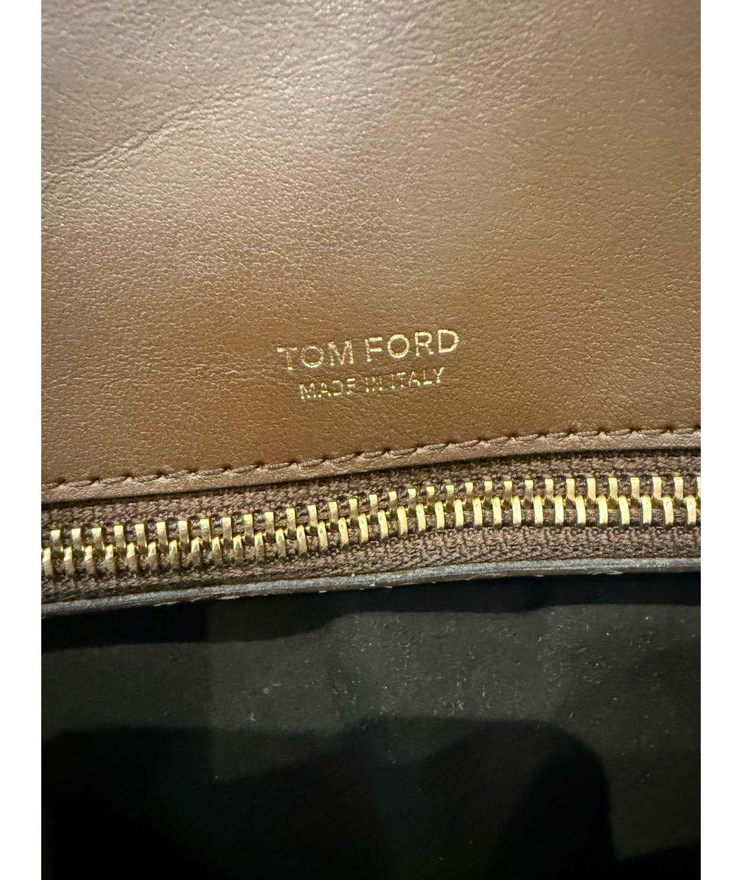 TOM FORD Коричневая замшевая сумка с короткими ручками, фото 4
