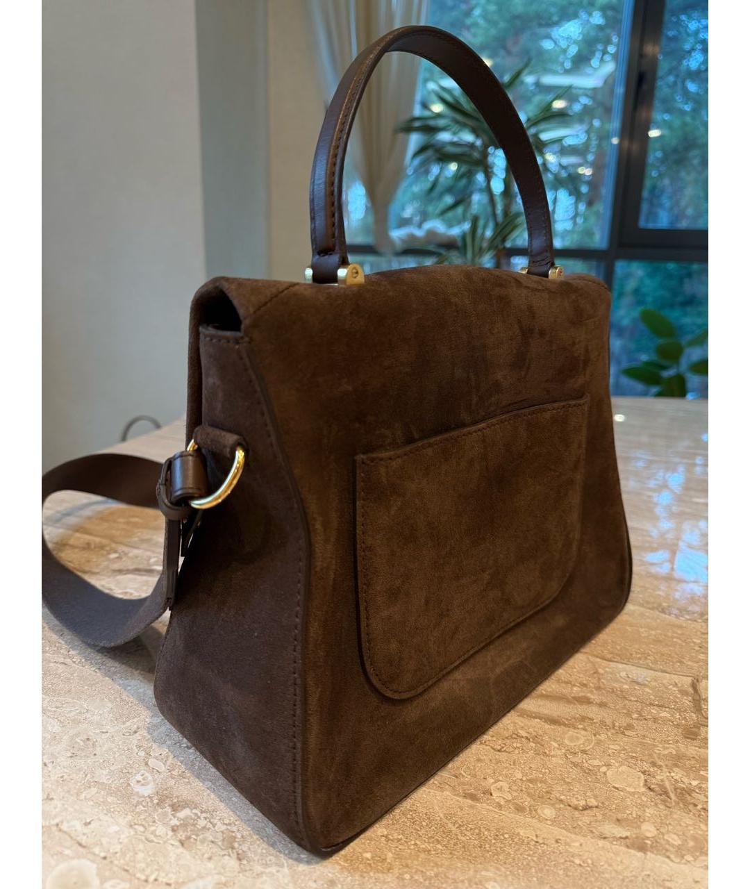 TOM FORD Коричневая замшевая сумка с короткими ручками, фото 5