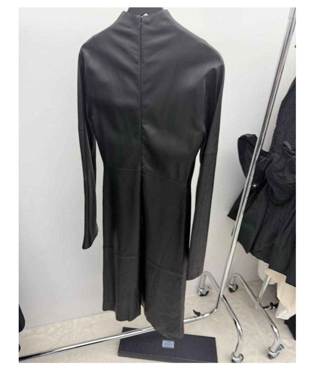 VETEMENTS Черное кожаное повседневное платье, фото 5