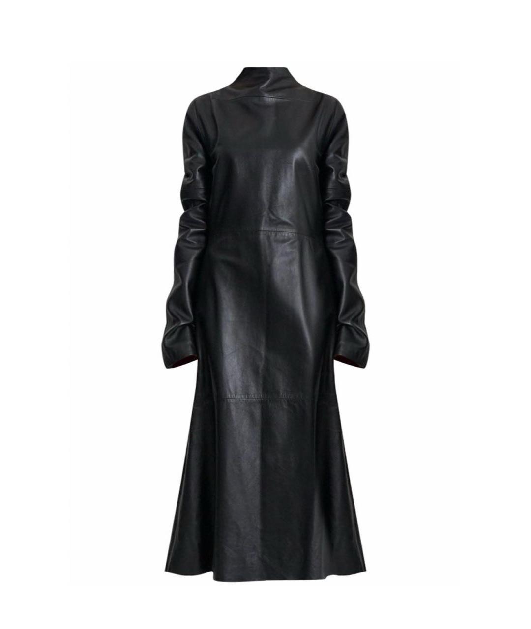 VETEMENTS Черное кожаное повседневное платье, фото 1