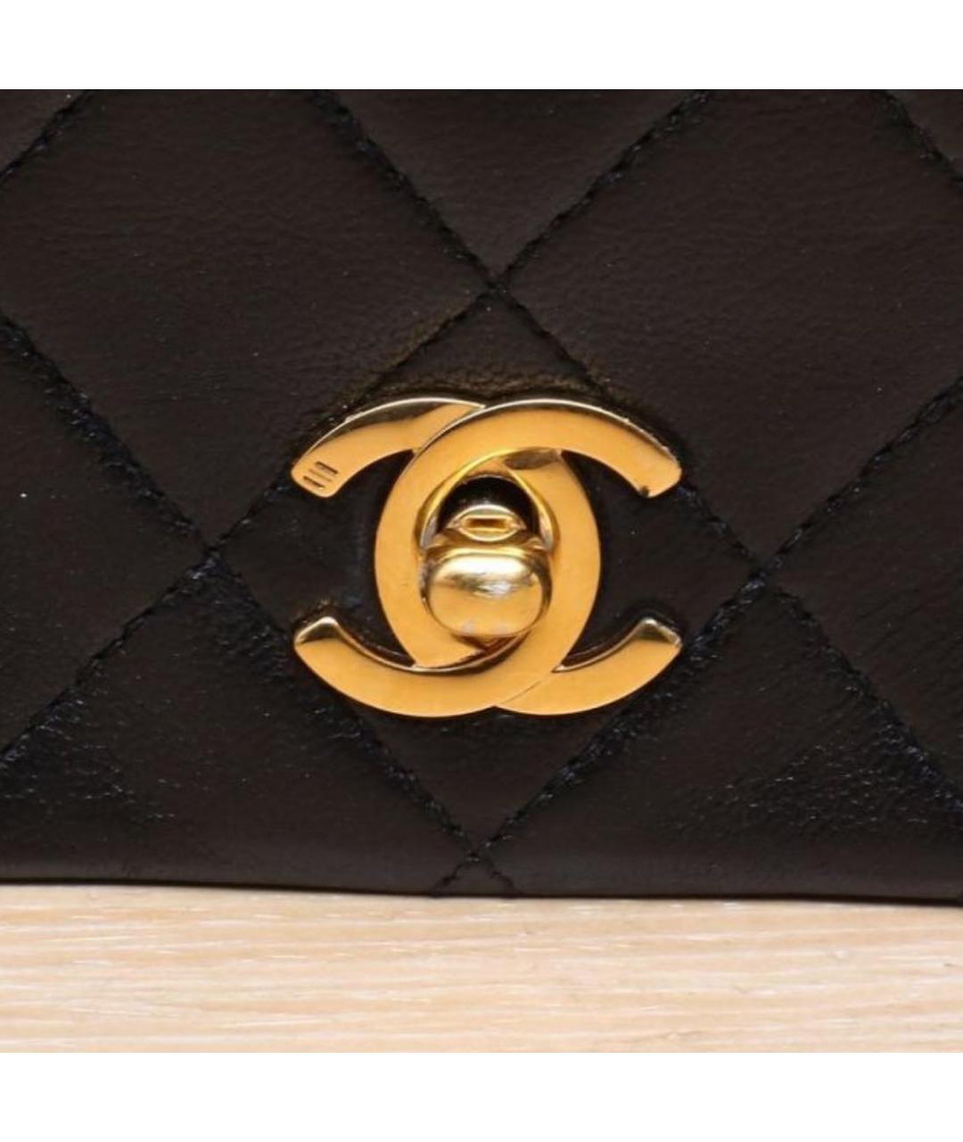 CHANEL Черная кожаная сумка через плечо, фото 6