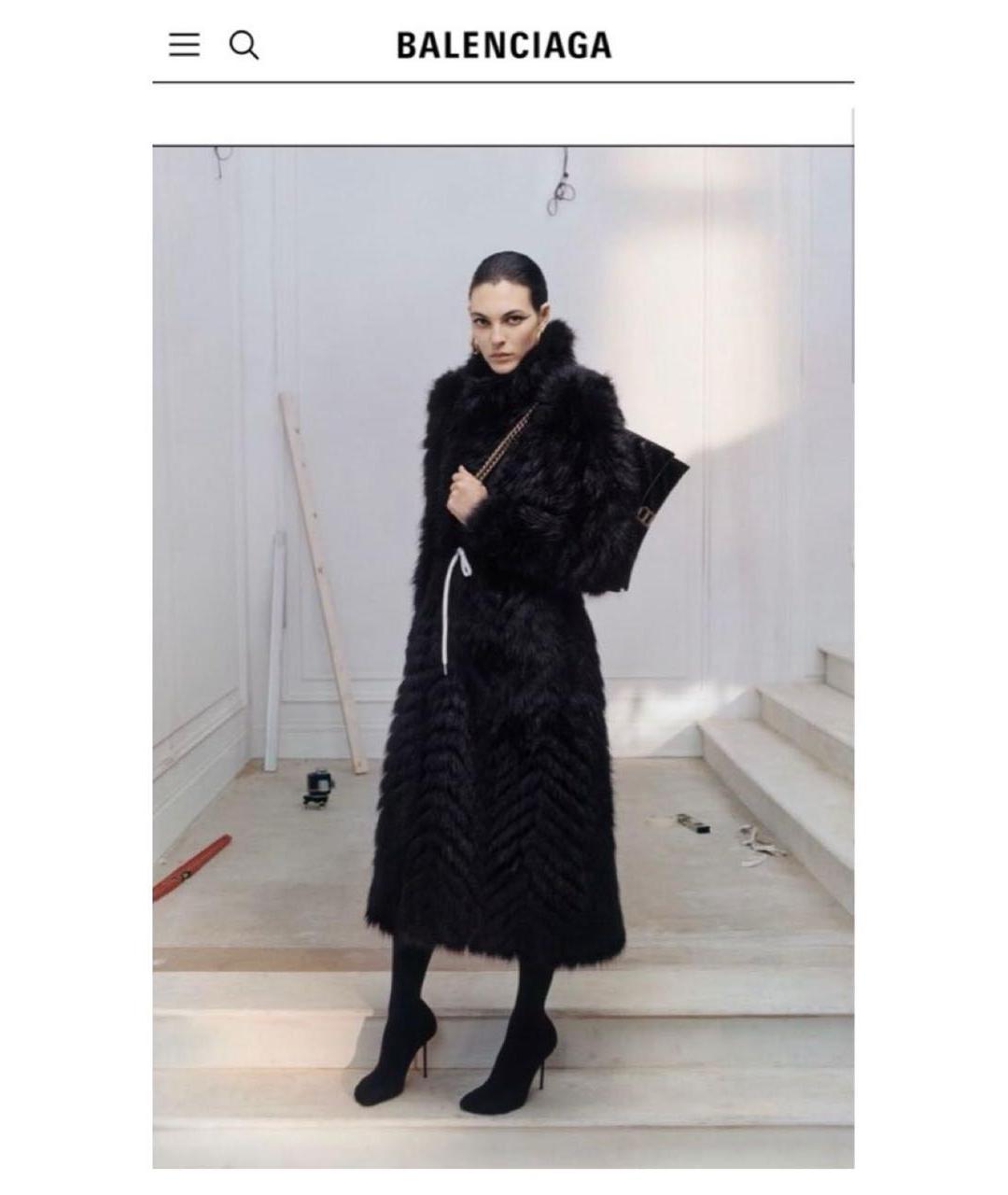 BALENCIAGA Черная полиэстеровая шуба, фото 6