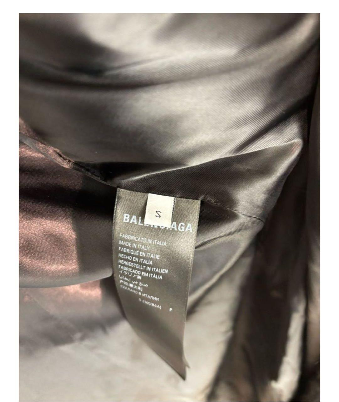 BALENCIAGA Черная полиэстеровая шуба, фото 5