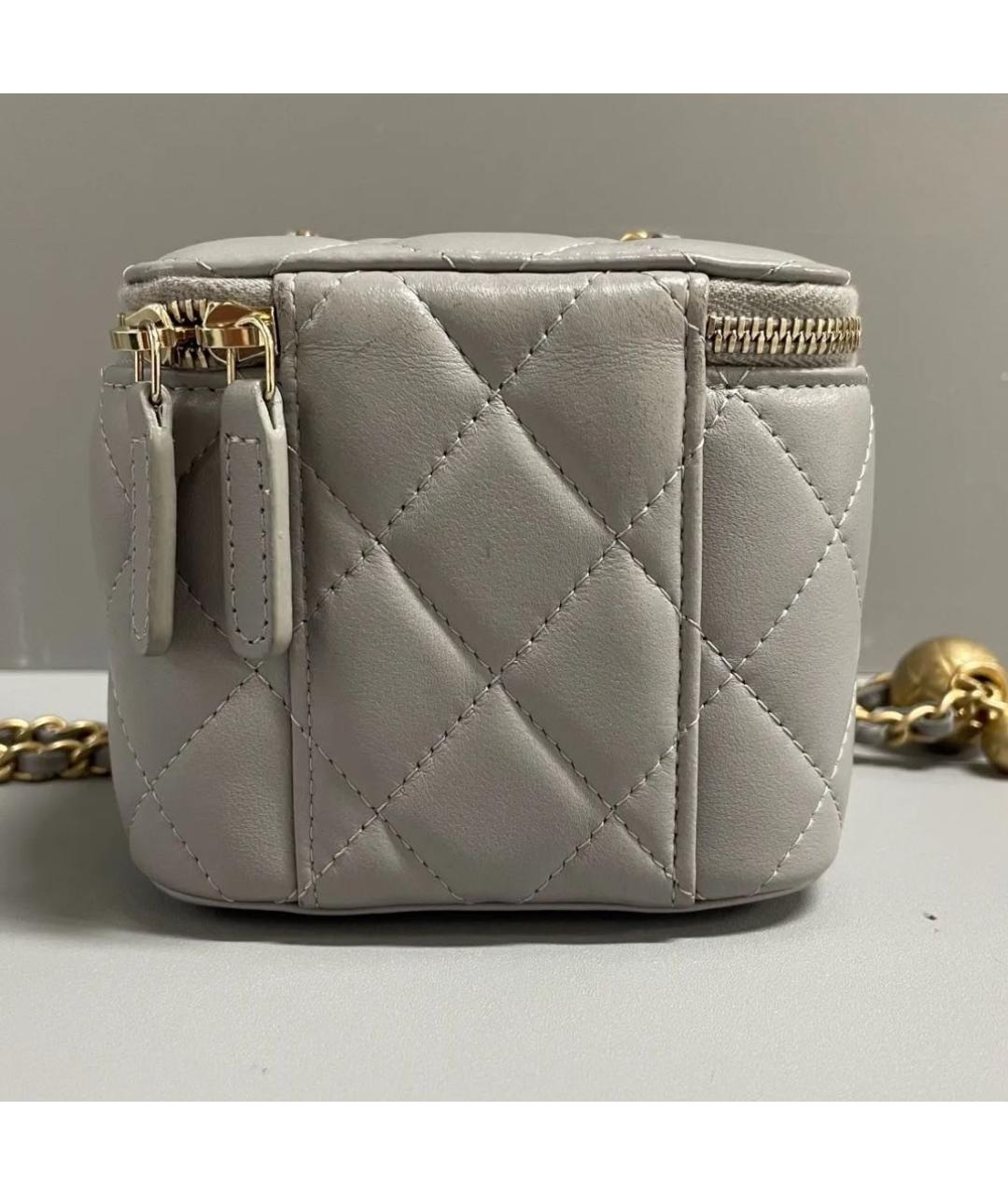 CHANEL Серая кожаная сумка через плечо, фото 2